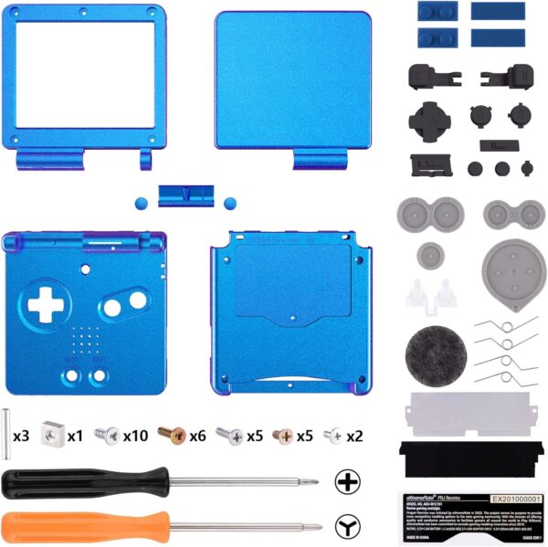 IPS Ready Upgraded eXtremeRate Chameleon Purple Blue Glossy Custom Replacement Housing Shell for Gameboy Advance SP GBA SP – Compatible with Both IPS & Standard LCD – Console & Screen NOT Included